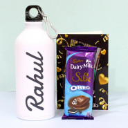Oreo Treat - Dairy Milk Silk Oreo, Personalized Sipper Bottle and Personalized Card