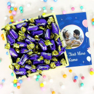 Chocolairs in Tray - Cadbury Chocolairs Pack, Personalized Card and Wooden Tray