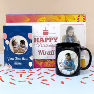 Birthday Surprise - Birthday Personalized Cadbury Celebrations, Personalized Birthday Black Mug and Personalized Card