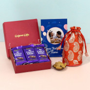Dryfruit Glee - 6 Dairy Milk, Almonds in Polti (D), Personalized Card and Premium Box (M)