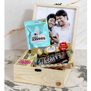 Ultimate Joy - Almond in Glass Tube, Cashew in Glass Tube, Ferreo Rocher 4 Pcs, Hershey's Milk Shake, Hershey's Cookies & Cream Bar, Hershey's Creamy Milk Bar, Hershey's Kisses, Five Star, 2 Personalized Props, Personalized Wooden Box and Card
