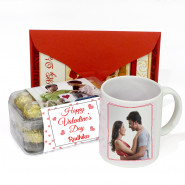 Romantic and Majestic - Personalized Ferrero Rocher Chocolate 16 Pcs, My Love Personalized Mug & Valentine Greeting Card