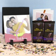 Bournville Delight - 2 Cadbury Bournville, Personalized Photo Tile, Personalized Card and Premium Box (B)