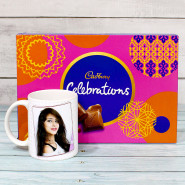 Cadbury with Mug- Rishtey Main to Tum Humari Behen Lagti Ho Personalized Mug, Cadbury Celebrations and Card
