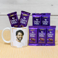 Dairy Milk Mug Hamper - Hindi Piyo Aur Pine Do Personalized Mug, 7 Dairy Milk and Card