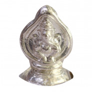 Pan Shape Silver Ganesha Idol