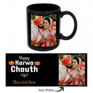 Happy Karwa Chauth Personalized Black Photo Mug