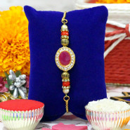 Superb Stone & Diamond Rakhi with Pearls