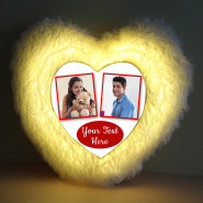 Personalized Heart Shaped LED Cushion and Card