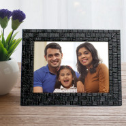 Personalized Black Heavy Texture Photo Frame & Card