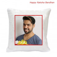 Happy Rakhi Personalized Mug, Happy Rakhi Personalized Cushion (Rakhi & Tika NOT Included)
