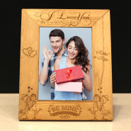 Personalized Engraved Wooden Photo Frame for Love and Card