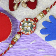 Glittering Mauli Rakhi with Stones & Beads