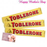 Toblerone Chocolates - 3 Toblerone Chocolates 100 gms each and Card