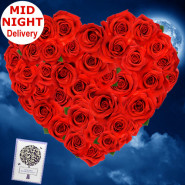 Gratifying - 30 Red Roses Heart Shaped + Card