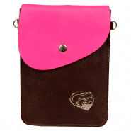 Pink & Brown Mobile Pouch (7 inch by 5 inch)