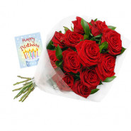 Special 16 - 16 Red Roses in Bunch and Card