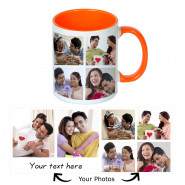 Personalized Inside Orange Mug (Six Photos) & Card