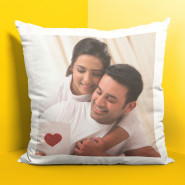 Love You Personalized Cushion & Valentine Greeting Card