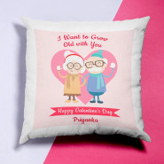 I Want to Grow Old with You Personalized Cushion & Valentine Greeting Card