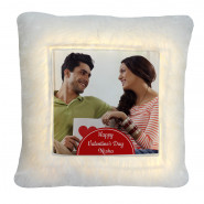 Happy Valentines Day Personalized LED Cushion & Valentine Greeting Card