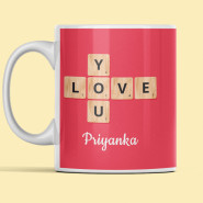Love You Personalized Mug & Valentine Greeting Card