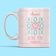 Love Tic Tac Toe Personalized Mug & Valentine Greeting Card