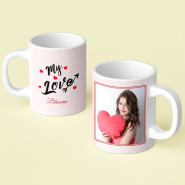 Romantic and Pleasing - My Love Personalized Mug, Heart Pillow, 2 Dairy Milk & Valentine Greeting Card