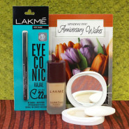Lakme Total Hamper - Lakme Eyeconic Kajal, Lakme Invisible Foundation, Lakme Compact and Card