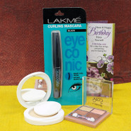Lakme Women Combo - Lakme Compact, Lakme Eyeconic Black Mascara, Lakme Eye Shadow and Card