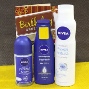 Nivea Perfect Hamper - Nivea Deodorant Protect & Care, Nivea Body Milk Lotion, Nivea Deo and Card