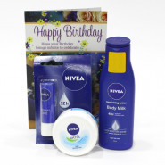 Nivea Superb Combo - Nivea Body Milk Lotion, Nivea Lip Balm, Nivea Soft Light Moisturiser and Card