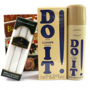 Fully Fragrant - Bonjour Set of 3 Hankerchief, Lomani Do It Deo, Lomani Original Perfume and Card
