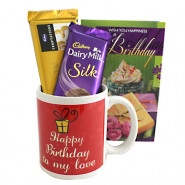 Tempting Silk - Happy Birthday Personalized Photo Mug, Temptations, Dairy Milk Silk and Card