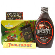 Friendliness - Vochelle Hazelnuts Chocolate, Bournville, Hersheys Chocolate Syrup, Toblerone and Card