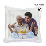 Cushiony Duo - Happy Birthday Personalized Photo Cushion, 2 Temptations and Card