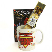 Cup Of Ferrero - Happy Birthday Personalized Photo Mug, Ferrero Rocher 4 Pcs and Card