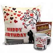 Birthday Gift - Happy Birthday Personalized Photo Mug, Happy Birthday Personalized Photo Cushion and Card