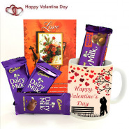 Nutty Muggy - Happy Valentine's Day Personalized Mug, Dairy Milk Fruit n Nut, 3 Dairy Milk and Card