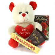 Soft Choco Treat - Teddy 12 inches, 2 Bournville, Toblerone and Card