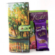 Silky Combo - Designer Clutches, Dairy Milk Silk and Card