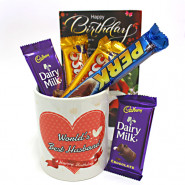 Love N More - Happy Birthday Personalized Photo Mug, 5 Assorted Chocolate Bars and Card