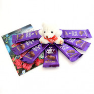 Small Symbol - Small Teddy, 7 Dairy Milk and Card