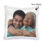 Pillow N Mug - Happy Birthday Personalized Photo Cushion, Happy Birthday Personalized Photo Mug and Card