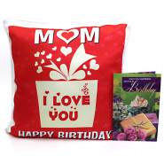 Mother's Special - Happy Birthday Personalized Photo Cushion and Card