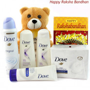 Dove Delight - Dove Shampoo, Dove Conditioner, Dove Face Wash, Dove Soap, Dove Deo, Teddy 6 inches