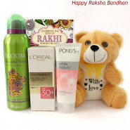 Soft N Delicate - Teddy 6 inches, Rasasi Deo, L'Oreal Paris Perfect Skin 30+ Day Cream, Ponds White Beauty Daily Spot-less Lightening Face Wash