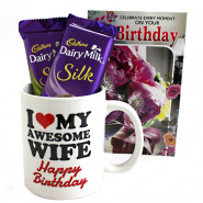 Silk N Mug - Happy Birthday Personalized Photo Mug, 2 Dairy Milk Silk and Card