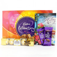 Celebration N Ferrero - Cadbury Celebrations, Ferrero Rocher 4 Pcs, 2 Dairy Milk and Card