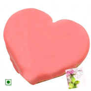 Strawberry Heart Shaped Cake 1.5 Kg (Eggless) & Card